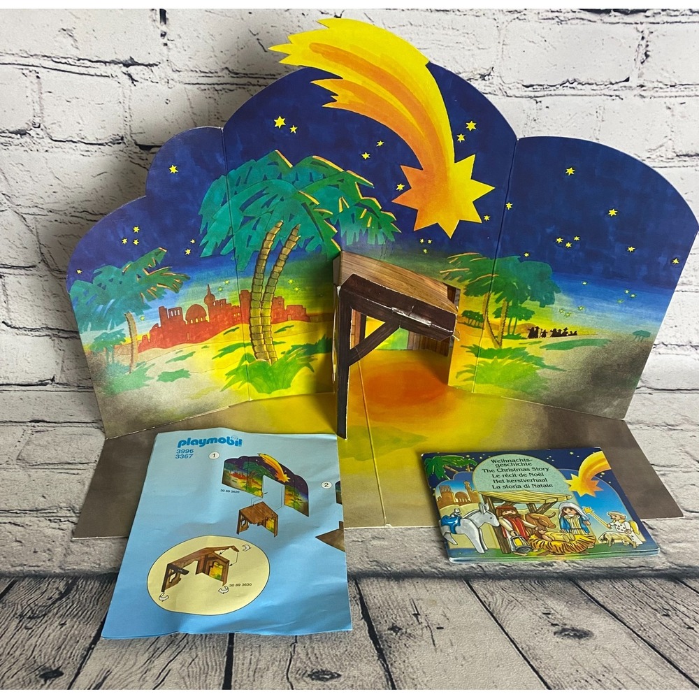 Vintage Playmobil 5719 Christmas Nativity Scene Backdrop Replacement